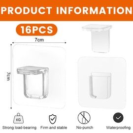 16 Stück Klebehaken Selbstklebend Schrank Bodenträger Regalbodenträger Kunststoff Regalhalterung Ohne Bohren Transparent Einlegeboden Halter Einlegeboden Kleiderschrank Halter Für Kleiderschrank