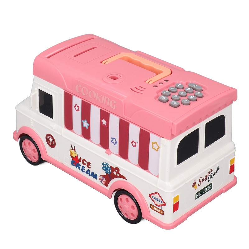Kids Money Bank Bus Shaped Password Remote Control Unlock Music