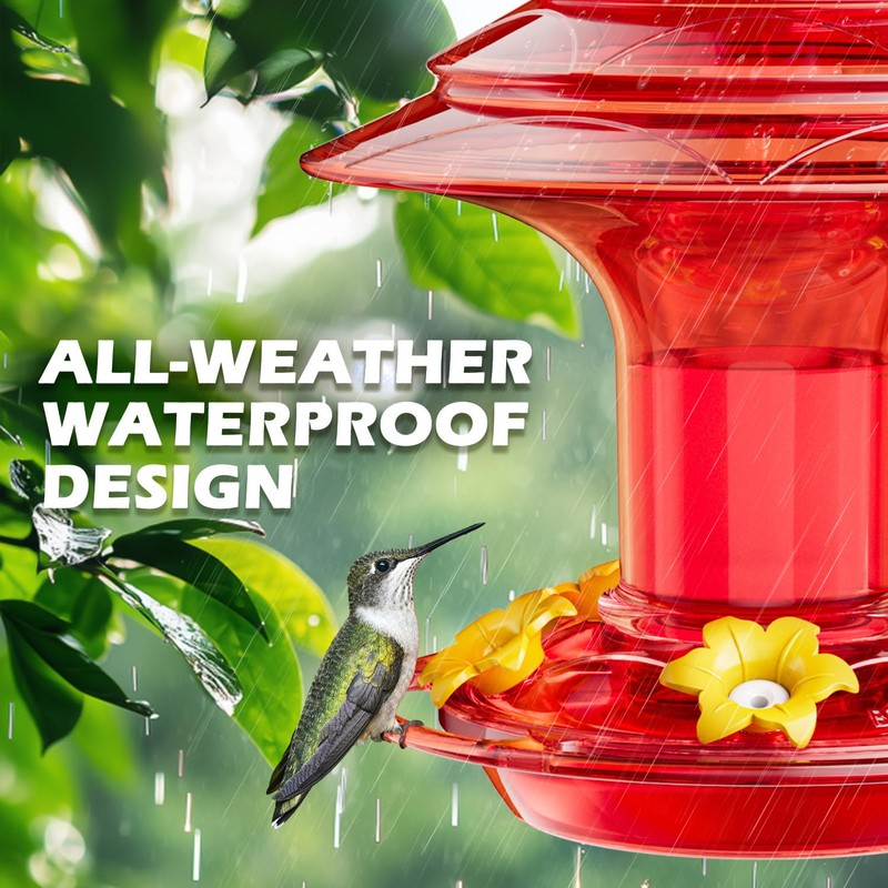 Birdream Hummingbird Feeder for Outdoors Hanging 40oz 10 Feeding Ports,