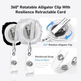 2 Pack A-Z Letter Badge Reels Holder Retractable with ID Clip for Nurse Name Tag Card Nursing for Doctor Teacher Student Employee Office Medical Work S