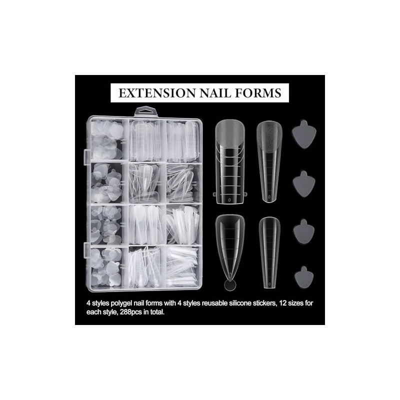 SUTOKAKA Kit de 288 Piezas de Moldes para Uñas de