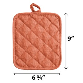 American Linen 8 Piece Pot Holder Set for Kitchen - Heat Resistant Hot Pad Trivet (Coral)
