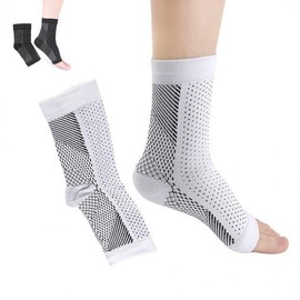 Compression Ankle Brace Sport Socks for Hiking, Football, and Exercise Heel Socks Black/L-XL