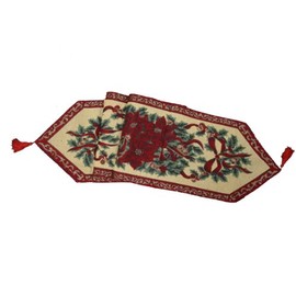 Emma Barclay Festive Tapestry Table Runner Gold & Red 72"