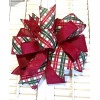 Handmade 10 " DARK RED, GREEN PLAID WIRED BOW for
