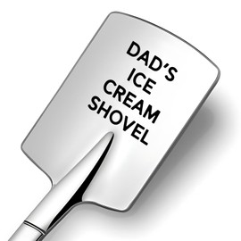 Lyvixora Dad's Ice Cream Shovel Spoon - Funny Shovel for Dad Who Has Everything - Engraved Stainless Steel Novelty Spoon for Father's Day, Birthday, Christmas Presents - Cool Unique Dad Gifts