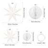 MIAHART 8 Pack Christmas Hanging Star Decoration 4 Pcs 9-Pointed