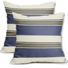 Aytipun Navy Blue Striped Pillow Covers 16x16 Set of 2
