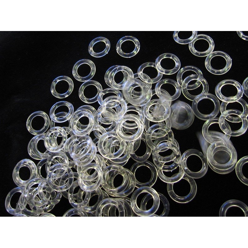 50 Clear Plastic 13mm Roman Blind Rings