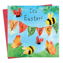 Twizler Easter Cards Pack of 12 - Bees & Ladybirds Design - Cute Easter Cards Multipack - 12 Pack of Easter Cards - Happy Easter Cards