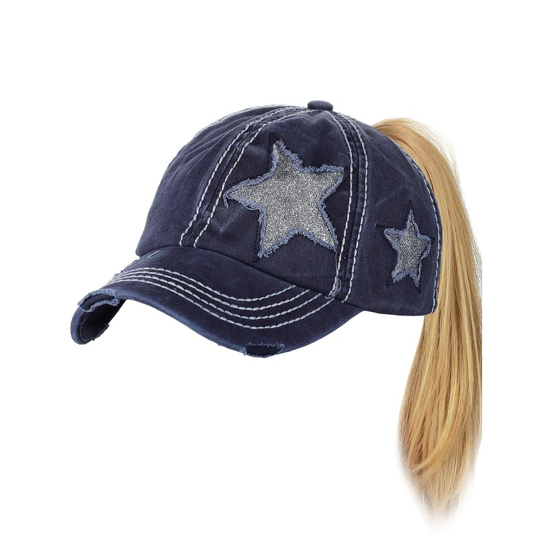 Gorra de béisbol ajustable con diseño de estrella brillante, ideal