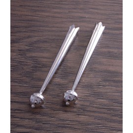 Sterling Silver Bolo Tie Tips (pair) with 8mm Bead   REPLACEMENT TIPS  DB2Z