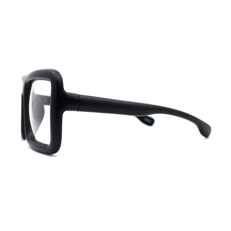 SA106 Thick Bubble Bevel Rim Oversize Rectangle Flat Top Clear