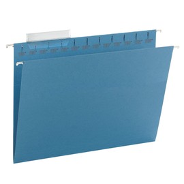 Smead TUFF Hanging File Folder with Easy Slide Tab, 1/3-Cut Sliding Tab, Letter Size, Blue, 18 per Box (64041, Rod Color May Vary)