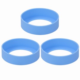 ONLYKXY 3pcs 6.5cm Silicon Protective Cup Mat Sleeve Heat-Resistant Bottle Holder Rubber Coaster Tumblers Protector Base Pad Non-Slip Bottom Cover Ring Accessories for Thermos (Pastel Blue)