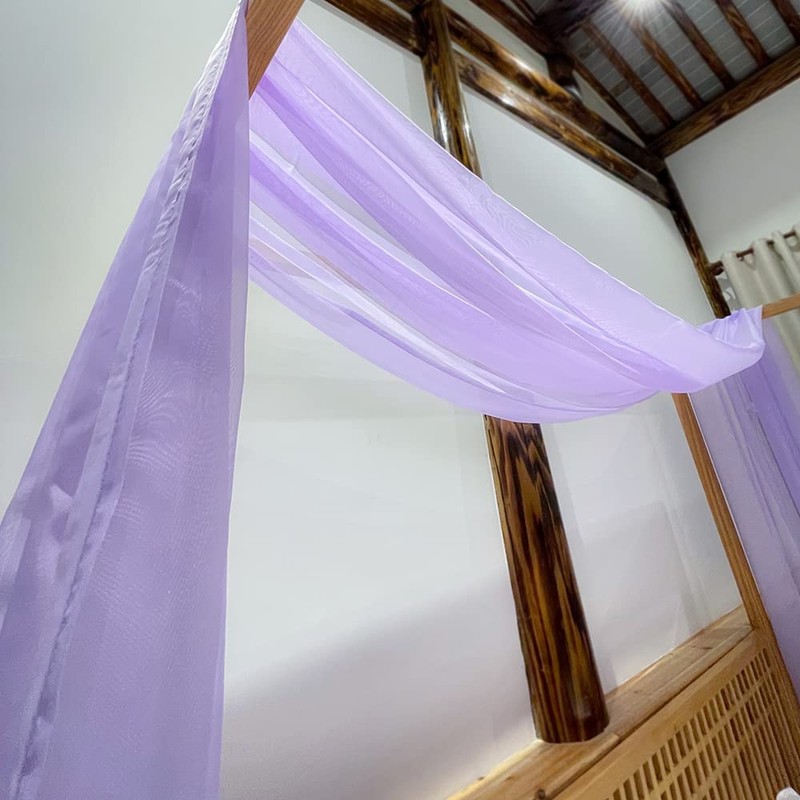 Linentalks Canopy Bed Scarf, Luxury Sheer Bed Canopy Scarf, Sheer