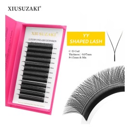 Extensiones De Pestañas Xiusuzaki Yy, Puntas Dobles, Pestaña