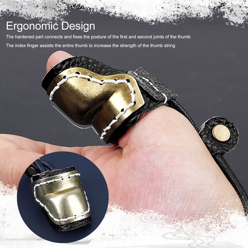 Bow Trigger Finger Archery Thumb Sleeve Brass Soft Leather Padded