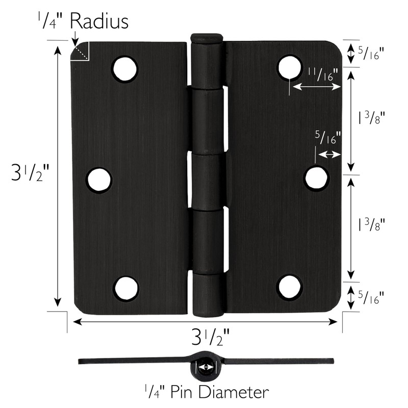 Design House 181388 1/4" Radius Steel Door Hinge Door Hardware