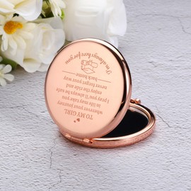 Graduation Gifts for Her, Class of 2025 Graduation Mirror, Travel Compact Mirror, Inspirational Gifts for Women Daughter Best Friend Sister Graduation Party Decorations for Graduates College,