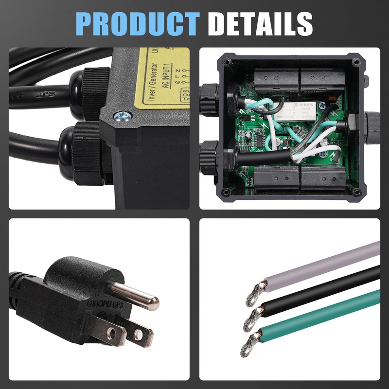 15Amp Automatic Transfer Switch,120V ATS Auto Transfer Switch for RV