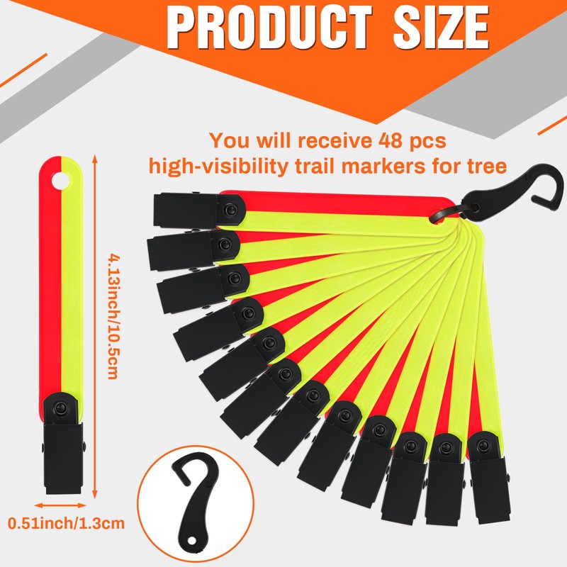 Copkim 24/48/72/96/120 Pcs Trail Markers for Hunting Reflective Trail Markers