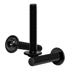 HONPHIER M6 Rounded Head Screws Hexagon Socket Screws Stainless Steel Machine Screws Set Full Thread Round Head Screws Black (6 mm x 35 mm, 20 Pieces)