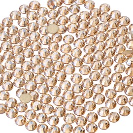 2000PCS SS20/5mm Crystal Rhinestones (Golden Shadow/Champagne), Bedazzling Flatback Glass Rhinestones for Crafting DIY Nail Art Makeup Decoration, Gems Diomand Charms for Tumbler Shoes Clothing Mug