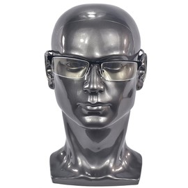 CAZSYSDD Male Mannequin Head Professional Manikin Head for Display Wigs Hats Headphone Mask Sunglasses Jewelry and Scravat Display Stand (Bright Gray)