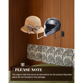 CHADWICK White Wall Mount Hat & Wig Display Stand - 21-Inch Mannequin Head for Hats, Wigs, Caps, and Jewelry Storage (Single)