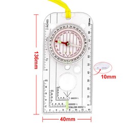 Navigation Compass,Adjustable Declination Explorer Compass Waterproof Orienteering Compass Boy Scout Compass with Lanyard for Explorer Expedition Camping,Survival Mountaineering or Hiking