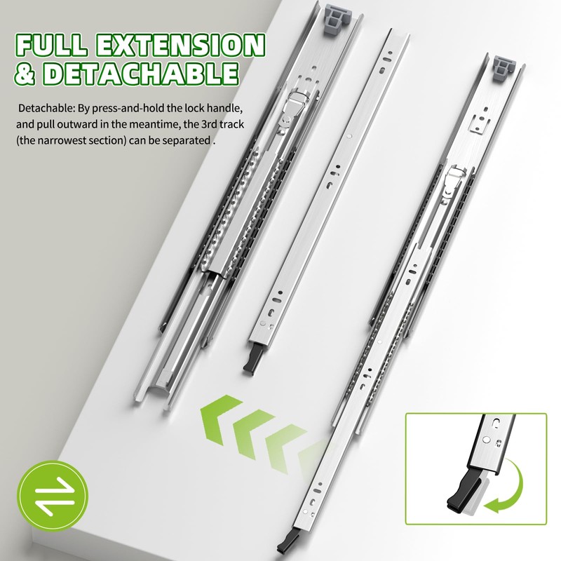 SLIDEWAY Heavy Duty Locking Drawer Slides 1 Pair 12 14