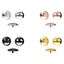 PIERCINGLINE Titanium Screw Attachment with Male Thread 0.9 mm | Laughing Face | Piercing Attachment Replacement Choice of Colours, Titanium