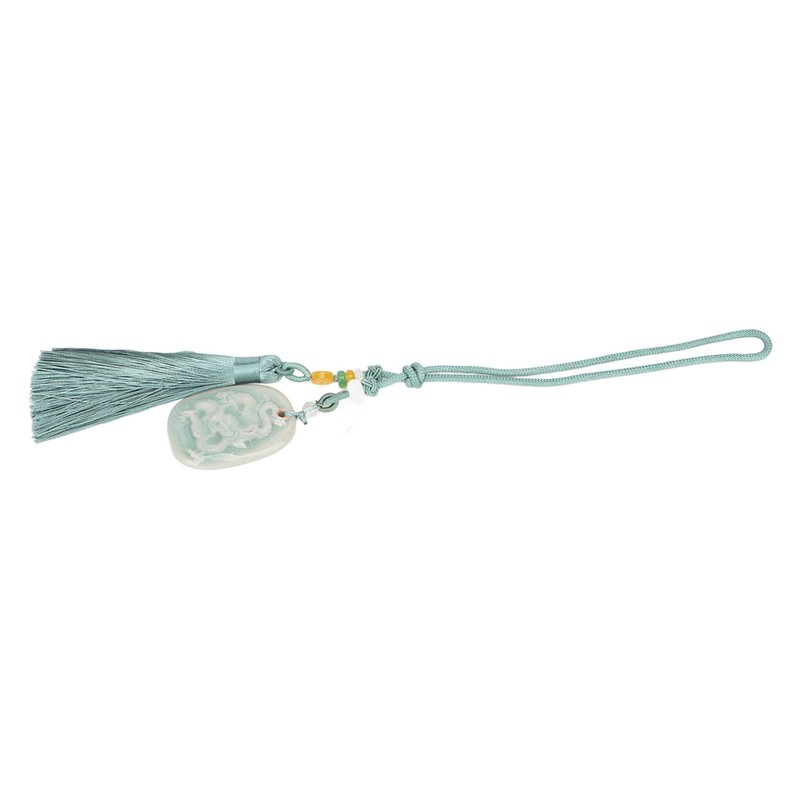 Tassel Pendant Chinese Zodiac Pattern DIY Porcelain Beads Light Weight