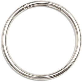 Gooho Round Carabiner, Circle Carabiner, Outer Diameter 3.4 inches (86 mm), Extra Large Size, Set of 2 (Silver)