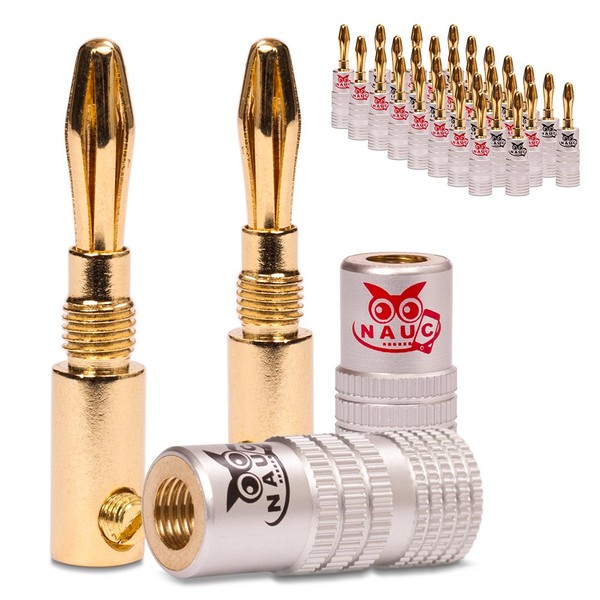 NAUC Banana Plugs for Speaker Cable - 32 Pieces Plugs