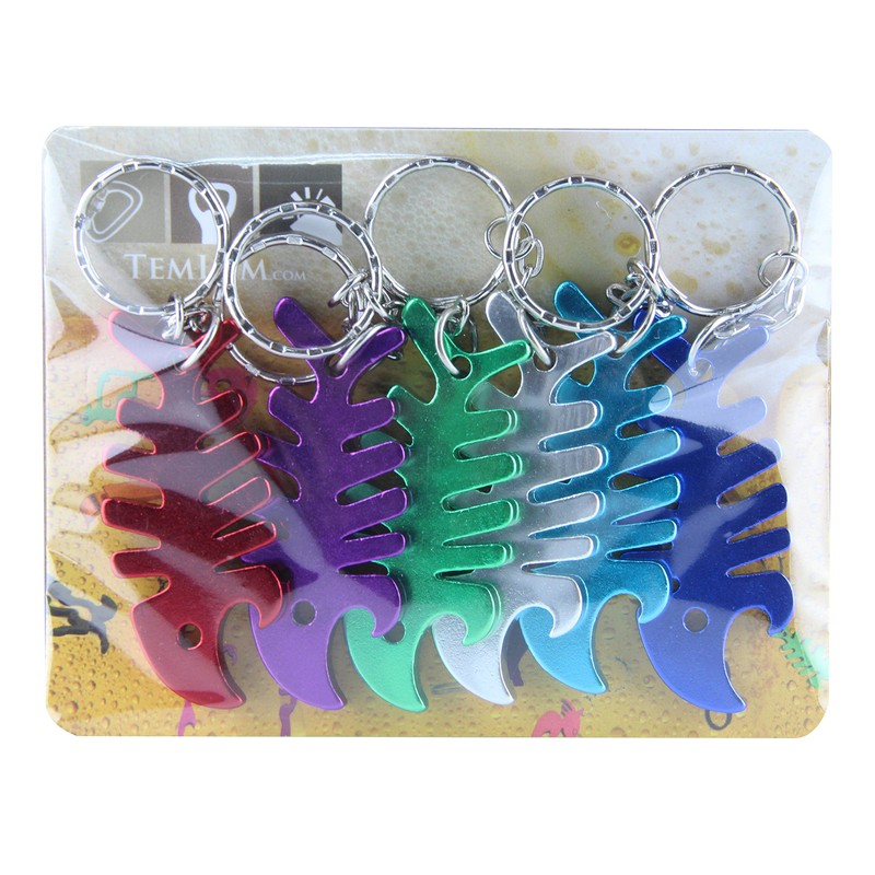 SWATOM Fish Bone 6PCS Bottle Opener Keychain Beer Openers Tool