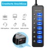 bauihr USB 3.0 Hub 7 Ports Data Transfer 1 Charging