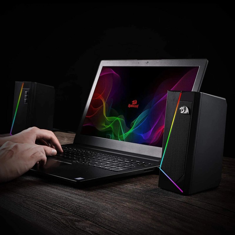 Redragon GS520 RGB Desktop Speakers, 2.0 Channel PC Computer Stereo