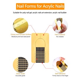 Yokilly Nail Forms for Acrylic Nails, 200PCS Nail Forms for Polygel Nail Tips Guide, Nail Forms For Builder Gel, Nail Forms Roll for Salon Nail Former Stickers with Numbers Marked for Nail Art DIY