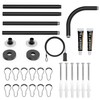 L-Shaped Corner Shower Curtain Rod, 「Black 24"-53" x 24"-53"」 Adjustable,