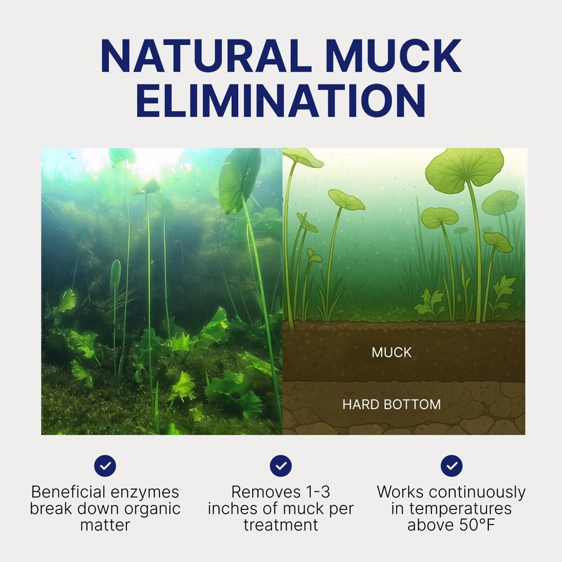 MuckMaid Pond Bottom Enhancer - Natural Lake Bottom Conditioner -