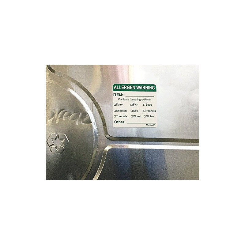 General Food Allergen Allergy Warning Removable Stickers, 51 mm 2