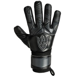 Keeperking Goalkeeper Gloves Children Youth Adults Football Gloves without Fingersave 4 mm Forehand (10, Black)