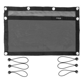 Upgrade Boat Storage Bag,Mesh Suspended Storage Organizer, Cargo Net Pocket Organizer Pouch Bag,Boat,Truck SUV Travel Long Road Trip Camping Interior Accessories with 6 pcs Elastic Ring (24 INCH)