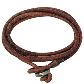 LOCAL LEAGUE Mens Leather Bracelet SURF PATROL AUSTRALIA - Fully Adjustable - LIGHT BROWN - NATURAL Multilayer Cord Surfer Wristband for Men Distressed Rope Festival Vacation BEACH Party, Boyfriend