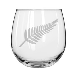 MIP Wine Glass for Red or White Wine Gift New Zealand Silver Fern (16 oz Stemless)