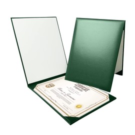 Gradplaza Diploma Cover for Size 8.5"x 11" Cardstock,Award, Graduation,Documents,Smooth Faux Leather Certificate Diploma Holder Forest Green