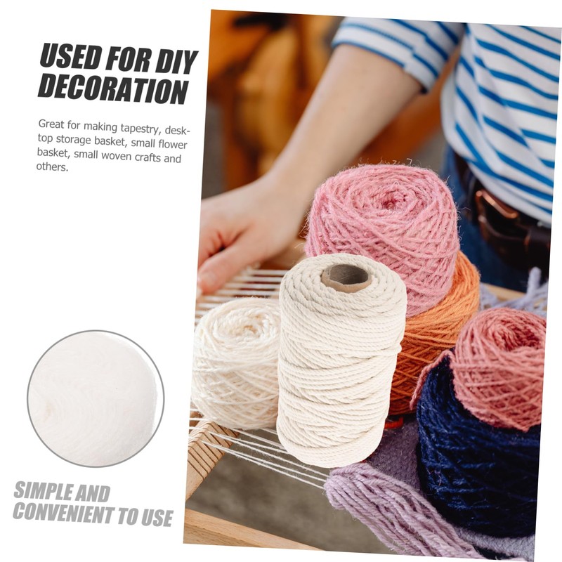 Operitacx 1roll Cotton Macrame Rope Multi-function Tapestry Cord for Weaving