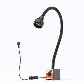 Dimmable Magnetic Light,three-color temperature,1320 Lumen 120v Flexible Gooseneck Work Light with Adjustable Focus and Magnetic Base for Lathe CNC Milling DrillPress SewingMachine Industrial Light12W